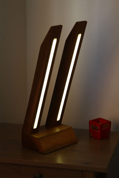led bunny futuristic wood lamp