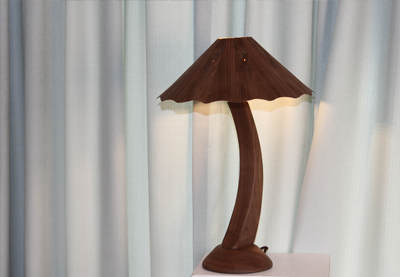 black walnut handcrafted lamp