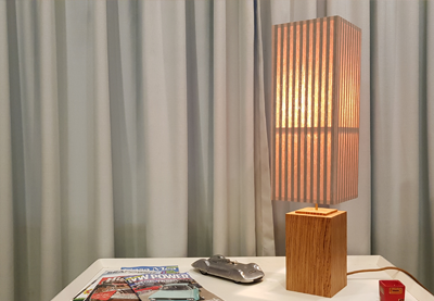 straight lines zebrano tall custom made floor lamp