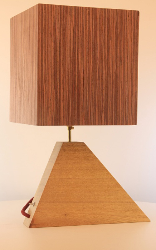 geometrical shaped modern wood lamp