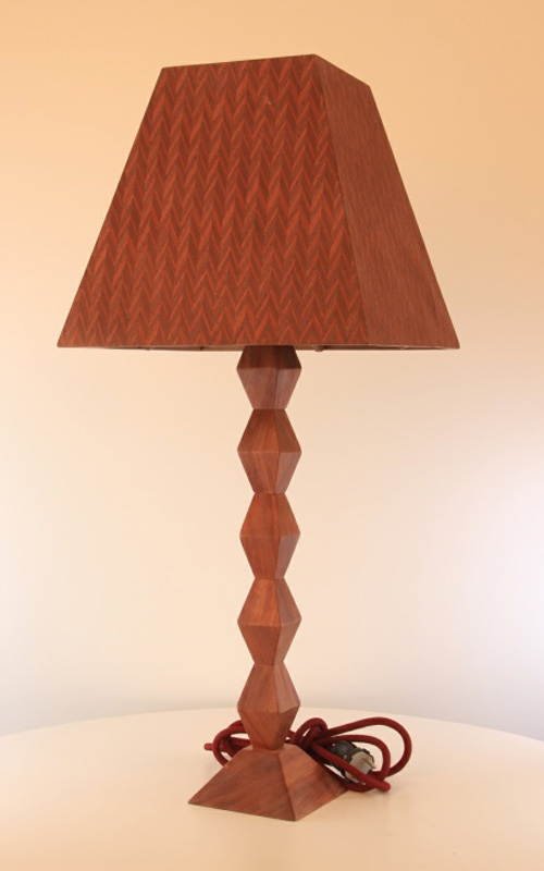 column table tall wooden custom made lamp