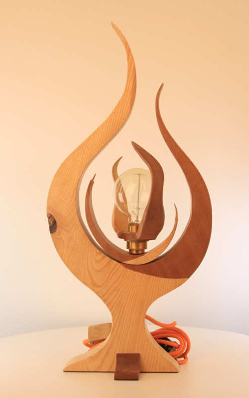 flames floor handmade reading lamp