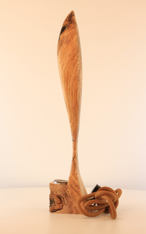 modern olive wood bird lamp