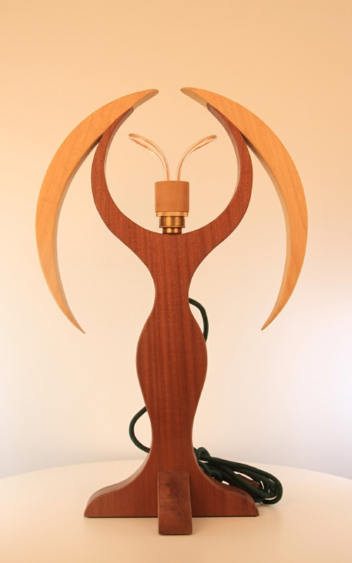 table handcrafted wood lamp
