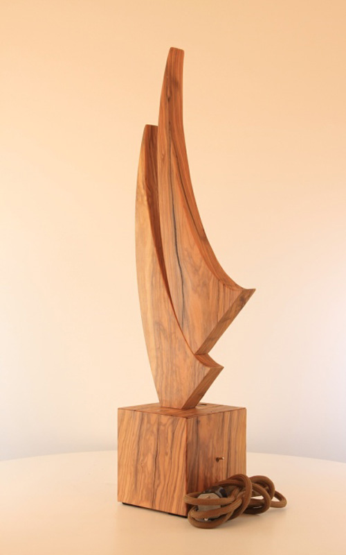 olive sails modern wooden handmade lamp