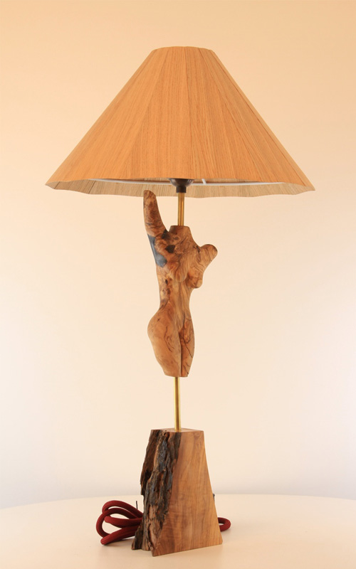 bedside venus olive wood art tall lamp