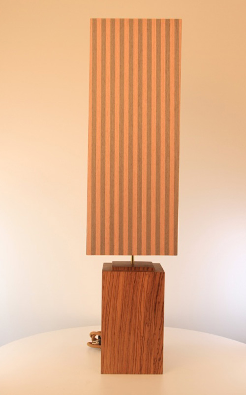 modern zebrano wood lamp with shade