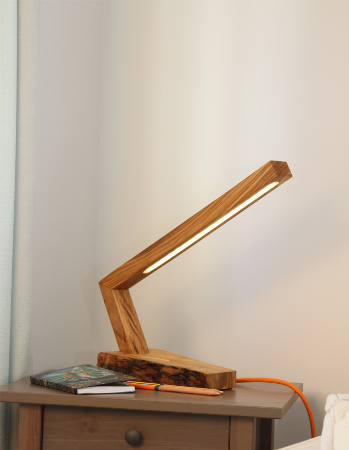 Olive Lamp Authentic Office Wood, Wooden Table Lamp Design